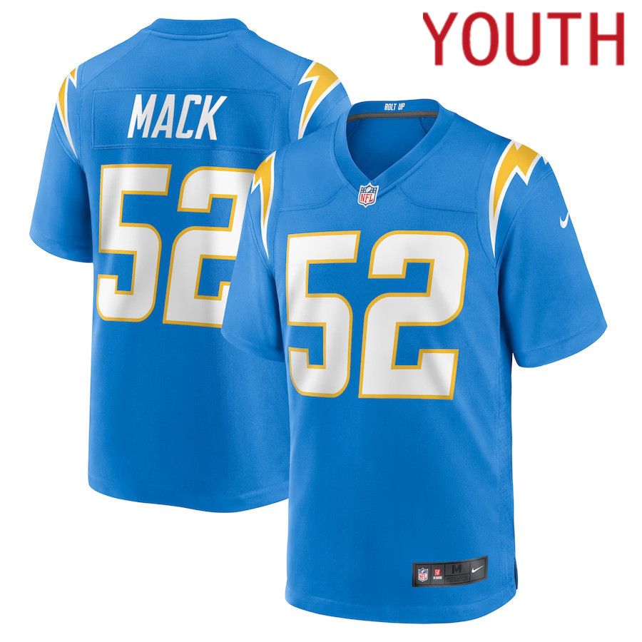 Youth Los Angeles Chargers 52 Khalil Mack Nike Powder Blue Game NFL Jersey